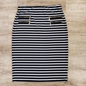 Grace Elements Zip-Pocket Stretch Pencil Skirt-Lg